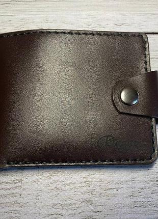Кошелек кожаный мужской бифолд из натуральной кожи полностью ручной работы