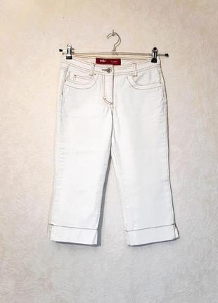 Бренд adc youth by esprit джинсовые бриджи - капри белые женские стрейч-котон 44 46