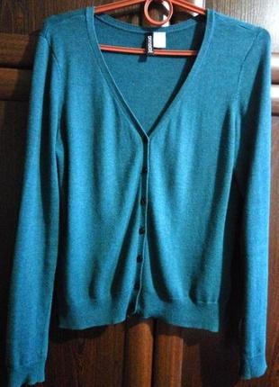 Кофта джемпер натуральный кардиган с нашивками на локтях