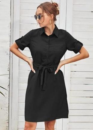 ❤ ефектна чорна натуральна сукня в стилі венздей котон