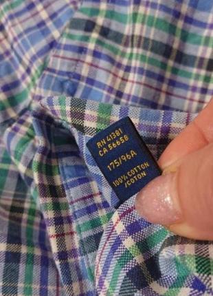 Брендовая мужская плотная рубашка в клетку polo ralph lauren4 фото