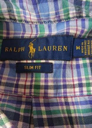 Брендовая мужская плотная рубашка в клетку polo ralph lauren6 фото