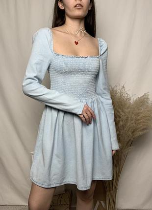 Нежное платье из денима от asos / джинсовое платье / голубое платье / платье мини / летнее платье