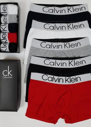 Боксери труси комплект 5шт calvin klein. набір трусів для чоловіків у коробці кельвін кляйн. спідня білизна набір1 фото