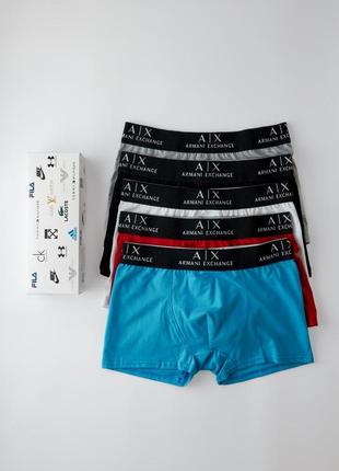 Чоловічі труси боксери - набір преміум якості в стилі armani exchange набір 5 шт.