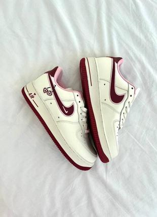 Женские кожаные кроссовки nike air force 1 low cherry найк форсы4 фото