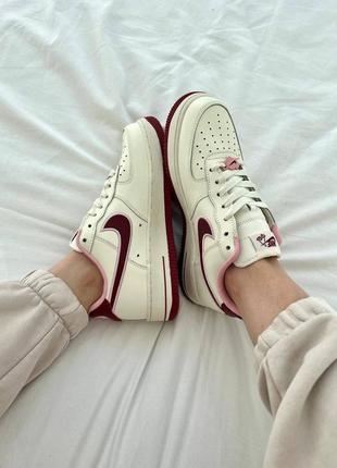 Женские кожаные кроссовки nike air force 1 low cherry найк форсы6 фото