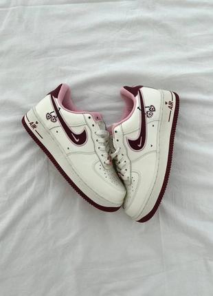 Женские кожаные кроссовки nike air force 1 low cherry найк форсы