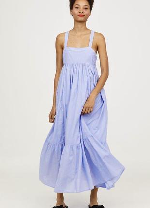 Бавовняна довга ярусна сукня плаття сарафан h&m