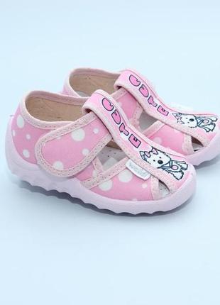 Нові тапочки waldi 116 рожеві собачка. розміри:21-26