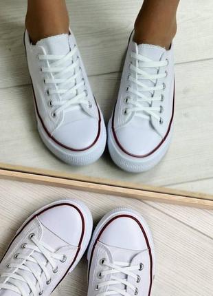 Кеды кроссовки в стиле классических белых converse7 фото