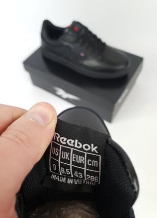 Черные кроссовки репл. мужские reebok club black весна лето осень. кроссы для мужчин рибок клаб в черном цвете2 фото