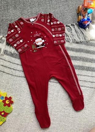 Чоловічок дитячий з закритими ніжками новорічний 6-9 міс 74 см