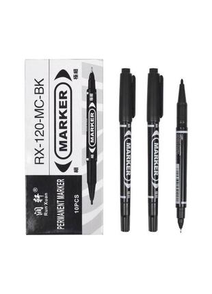 Маркер перманентний 2-х сторонній rx-120 чорний