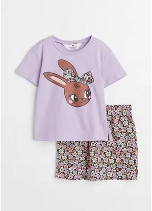 Дитячий костюм світло-фіолетовий кролик h&m 92, 110/116см