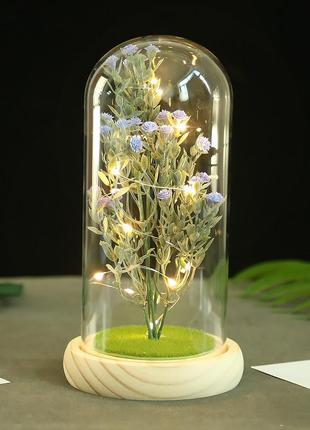 Гипсофила в колбе ky-262 с led подсветкой светодиодный ночник purple ve-33