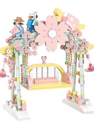 3d конструктор набор строительных блоков loz 1126 цветочные качели 626 деталей пластиковый ve-33