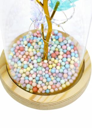 Роза в колбе 24к ky-1125 с led подсветкой теплый свет ve-33