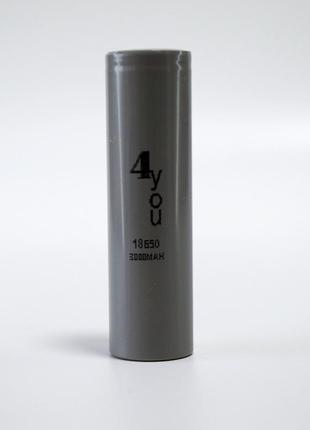 Аккумулятор 18650 4you li-ion 3,7v 3000mah с плоским плюсом для фонариков