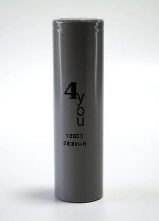 Аккумулятор 18650 4you li-ion 3,7v 2800mah с плоским плюсом для фонариков
