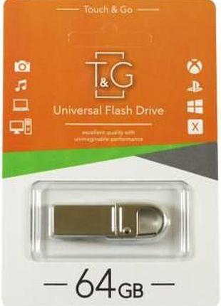 Usb-накопитель флешка на 64gb t&g 027 metal series silver