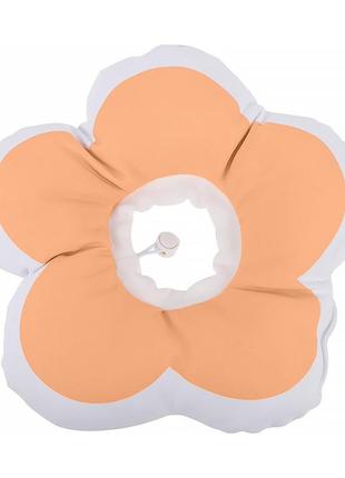 М'який комір-подушка для кішок lesko dt-1018 m peach післяопераційний захисний від вилизування