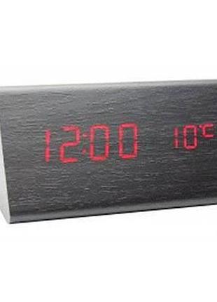 Електронний настільний годинник vst-861-1 (червона підсвітка, від мережі) black