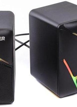 Колонки для компьютера акустическая система maxxter csp-004rgb 6вт с подстветкой black