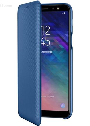 Чехол wallet cover для samsung galaxy a6 plus 2018 (a605) blue original 100% 3