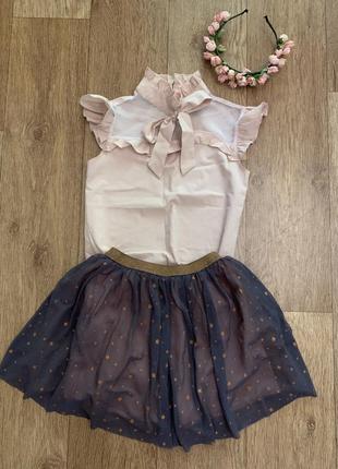 Нарядна блуза для дівчинки,шкільна форма,h&m, mone,спідниця3 фото