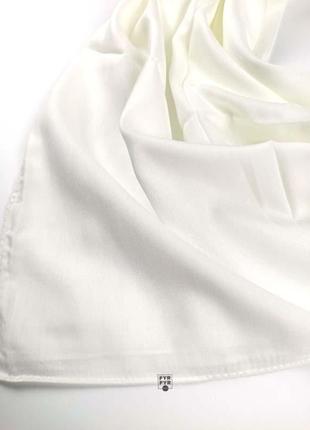 Батистова тонка бавовняна хустка платок на голову шию однотонна молочна айворі нова3 фото