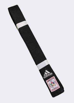 Пояс для дзюдо серии elite ijf | черный/серебро | adidas adib242j