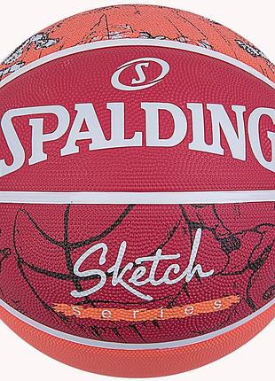 М'яч баскетбольний spalding sketch drible червоний, білий уні 7