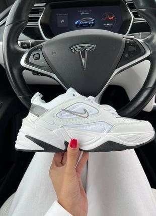 Жіночі шкіряні кросівки nike m2k tekno white silver найк м2к8 фото