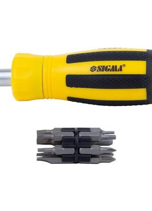 Отвертка с реверсом + биты 12шт crv sigma (4001831)