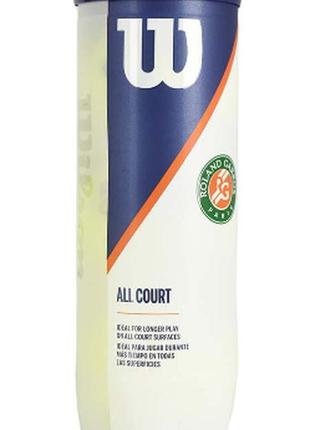 М'ячі для тенісу wilson roland garros all ct 3 ball