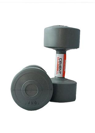 Гантелі пластикові пари cement dumbell сірий уні 2х4кг