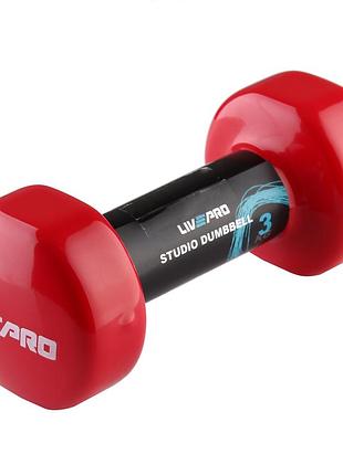 Гантель вінілова 1шт studio dumbbell червоний уні 3кг