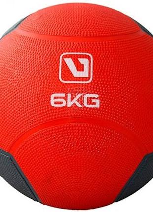 Медбол medicine ball червоний, чорний уні 6кг-241мм