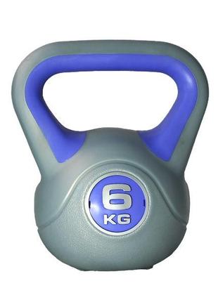 Гиря plastic kettel bell сірий, фіолетовий уні 6кг