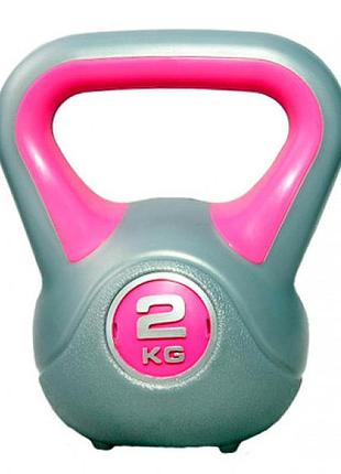 Гиря plastic kettel bell сірий/рожевий уні 2кг