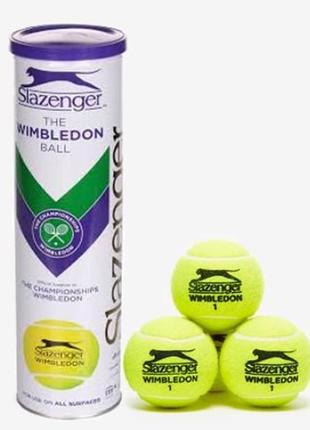 М'ячі для тенісу slazenger wimbledon ultra-vis + hydroguard 4b