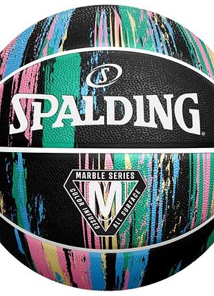 М'яч баскетбольний spalding marble ball чорна пастель уні 7