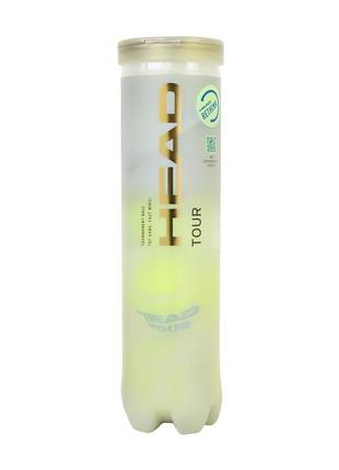 М'ячі для тенісу head tour 4 ball new