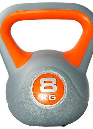 Гиря plastic kettel bell сірий/помаранчевий уні 8кг