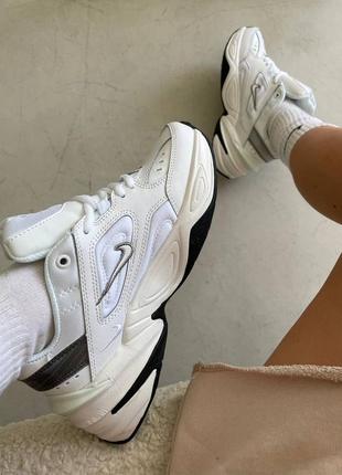 Жіночі шкіряні кросівки nike m2k tekno white silver найк м2к5 фото