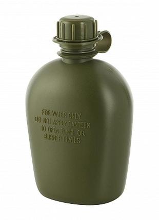 M-tac фляга пластиковая 1л. olive, армейская фляга олива, тактическая фляга для воды, военная фляга пластик