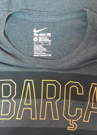 Шикарная футболка серого цвета в чёрною полоску nike barca made in turkey, 💯 оригинал7 фото