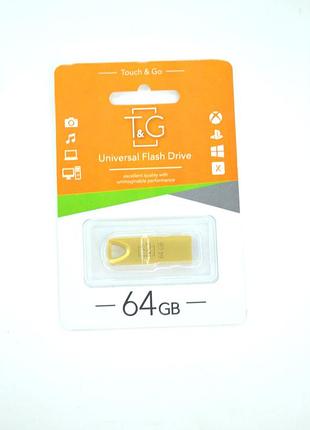 Usb-накопитель флешка на 64gb t&g 117 metal series gold