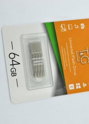 Usb-накопитель флешка на 64gb t&g 103 metal series silver